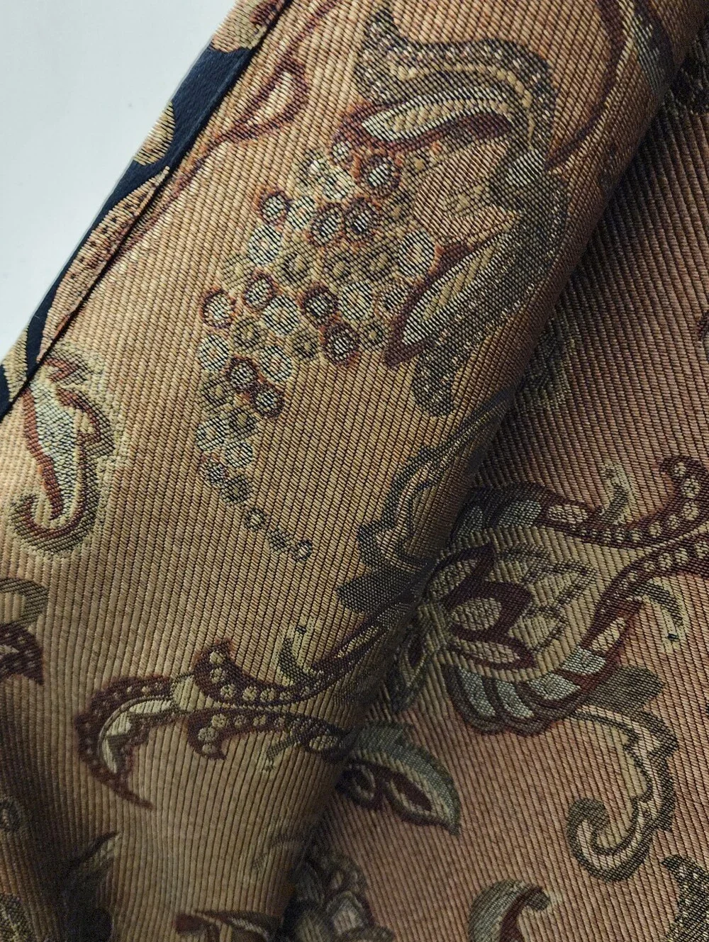 JC Penney 2 Black & Gold Jacquard Drapery Curtain Panels Elegant 50